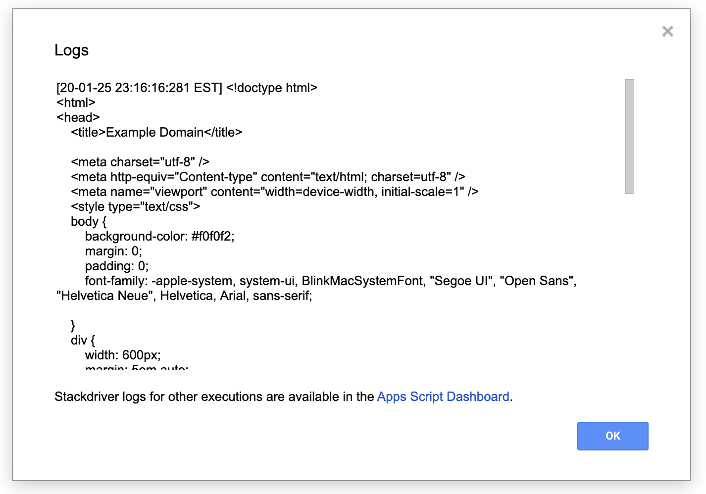 Logs Example